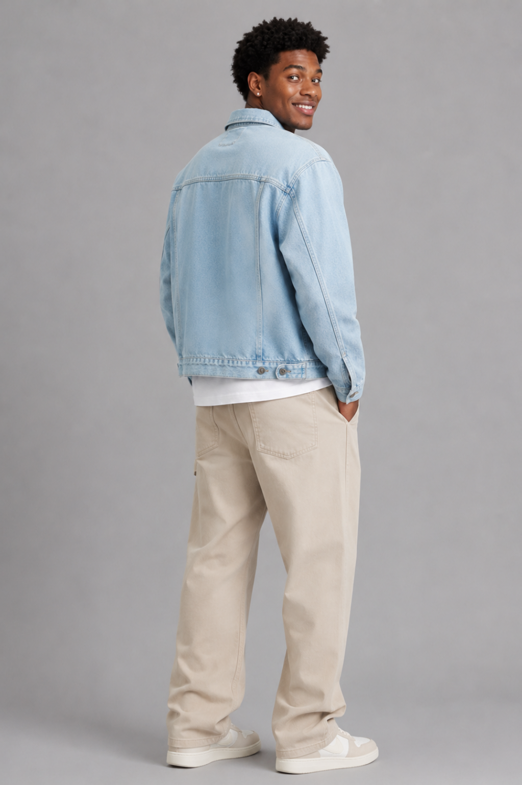 Aldgate Oversized Twisted-Weave Denim Jacket