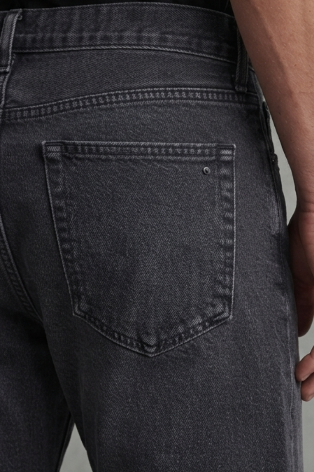 Alfie Charcoal Black Slim Straight Denim Jeans