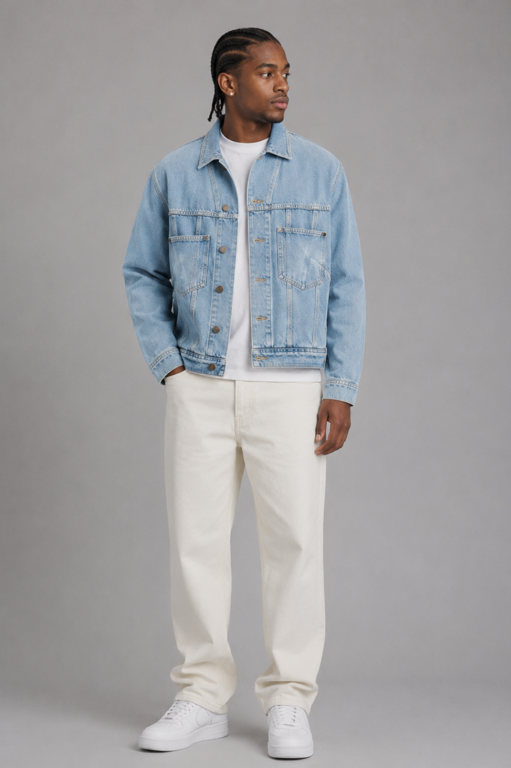 Battersea Patch-Pocket Collared Denim Jacket