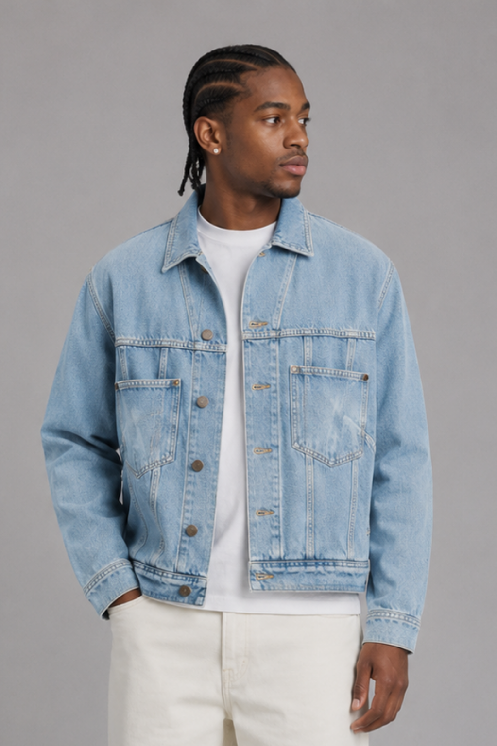 Battersea Patch-Pocket Collared Denim Jacket