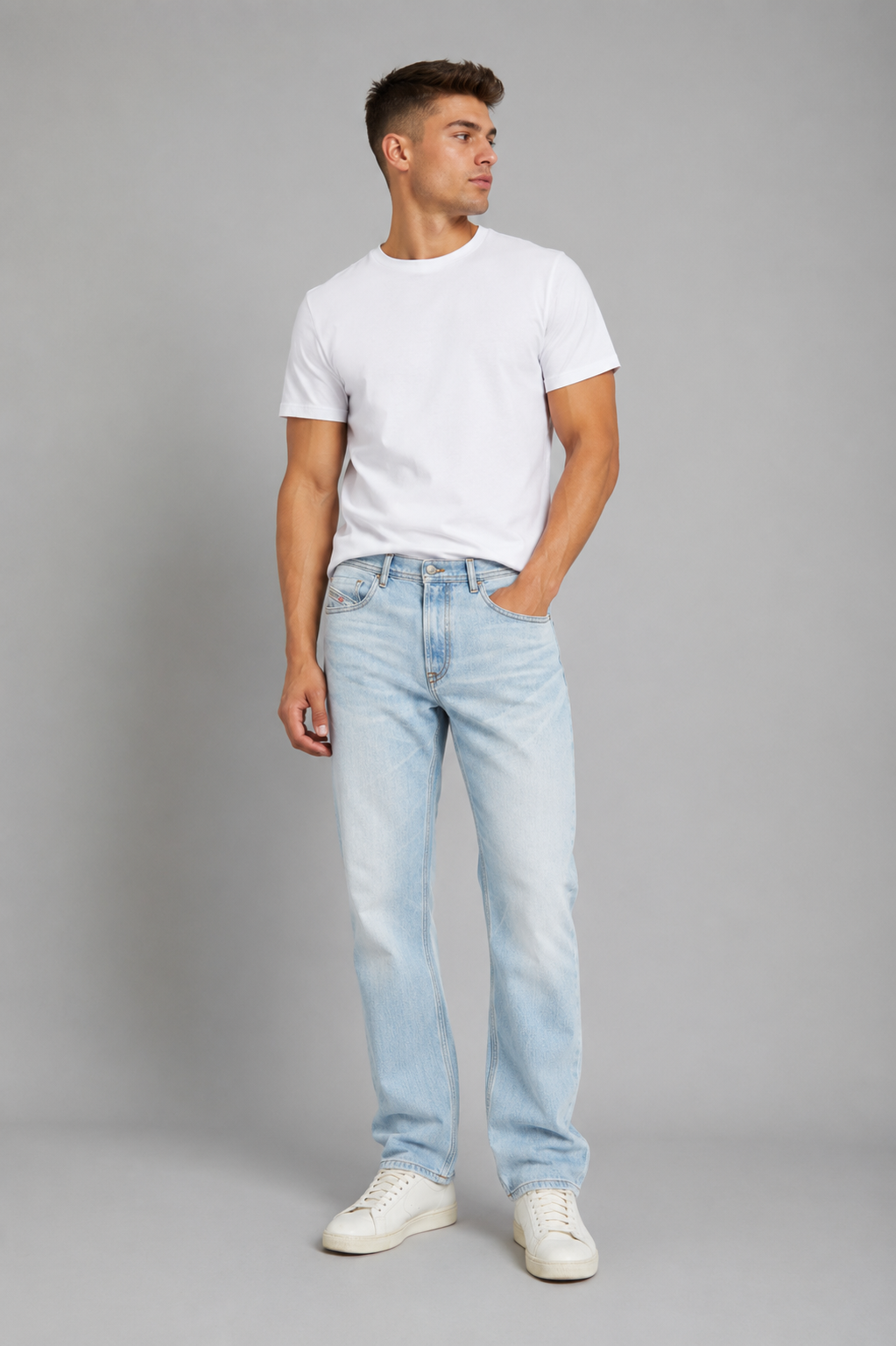 Crathern Light Stonewashed Denim Pants