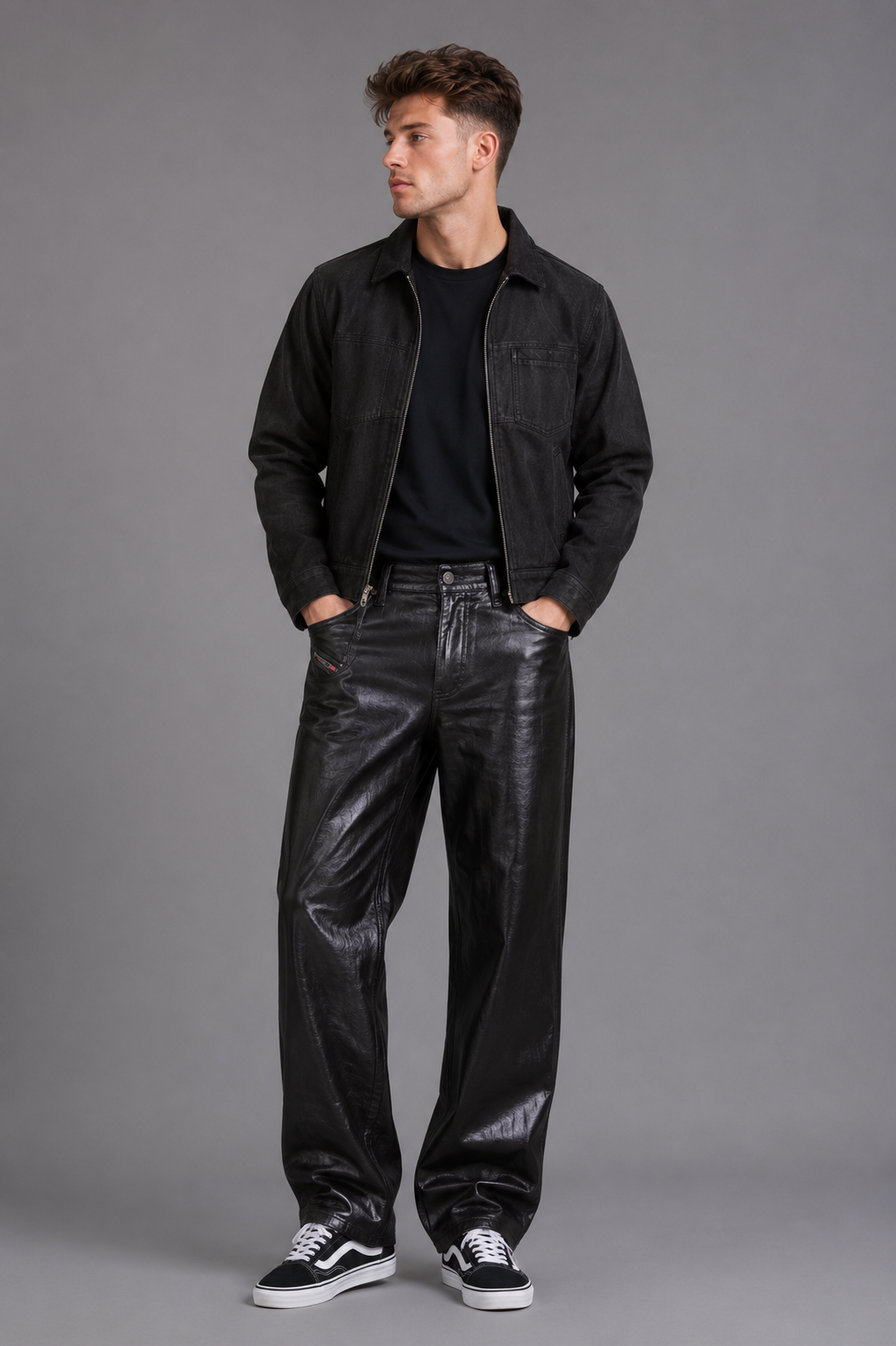 Cumberbatch Washed Black Tapered Denim Pants