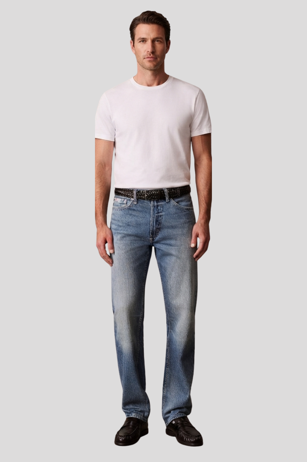 Doughlas Blue Fade Straight-Leg Denim Jeans