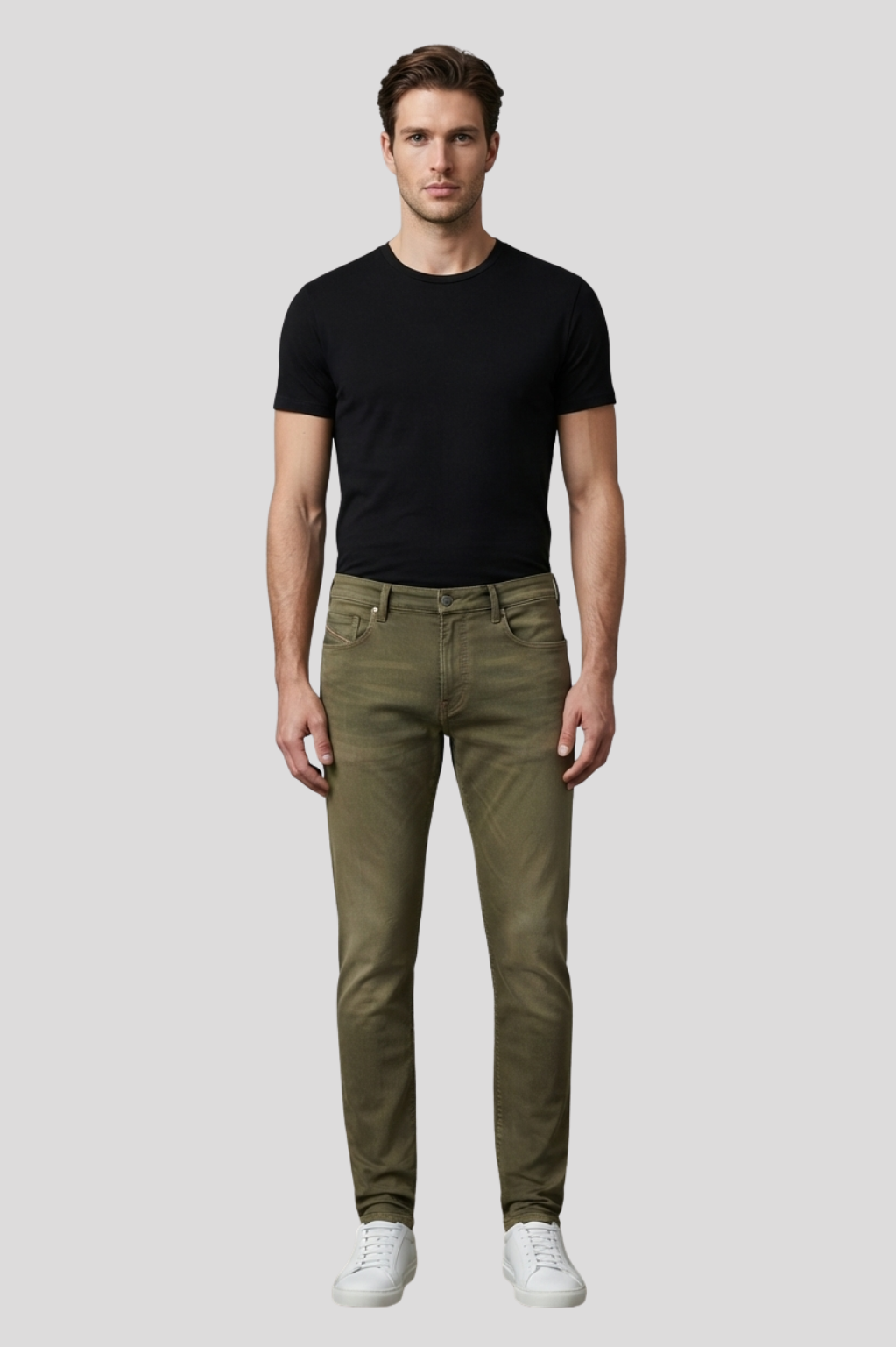 Fennell Military Green Tapered Denim