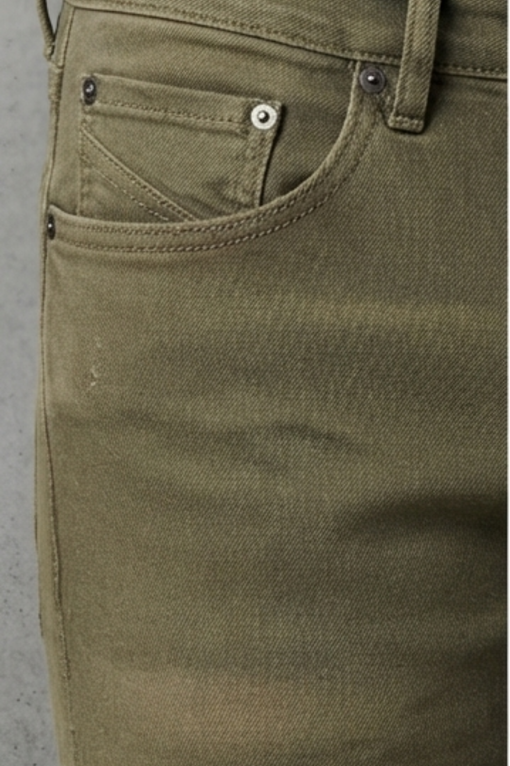 Fennell Military Green Tapered Denim