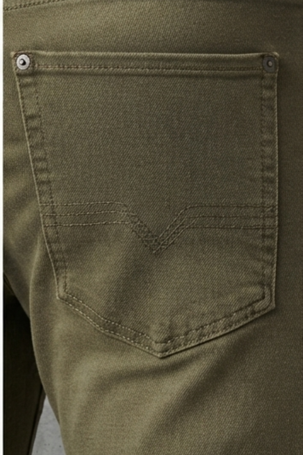 Fennell Military Green Tapered Denim