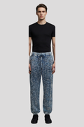 Grant Blue Textured Knit Jogger Pants