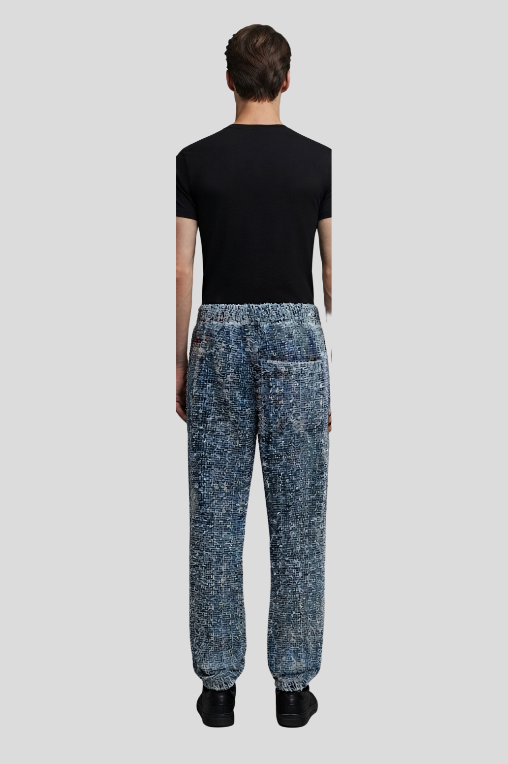 Grant Blue Textured Knit Jogger Pants