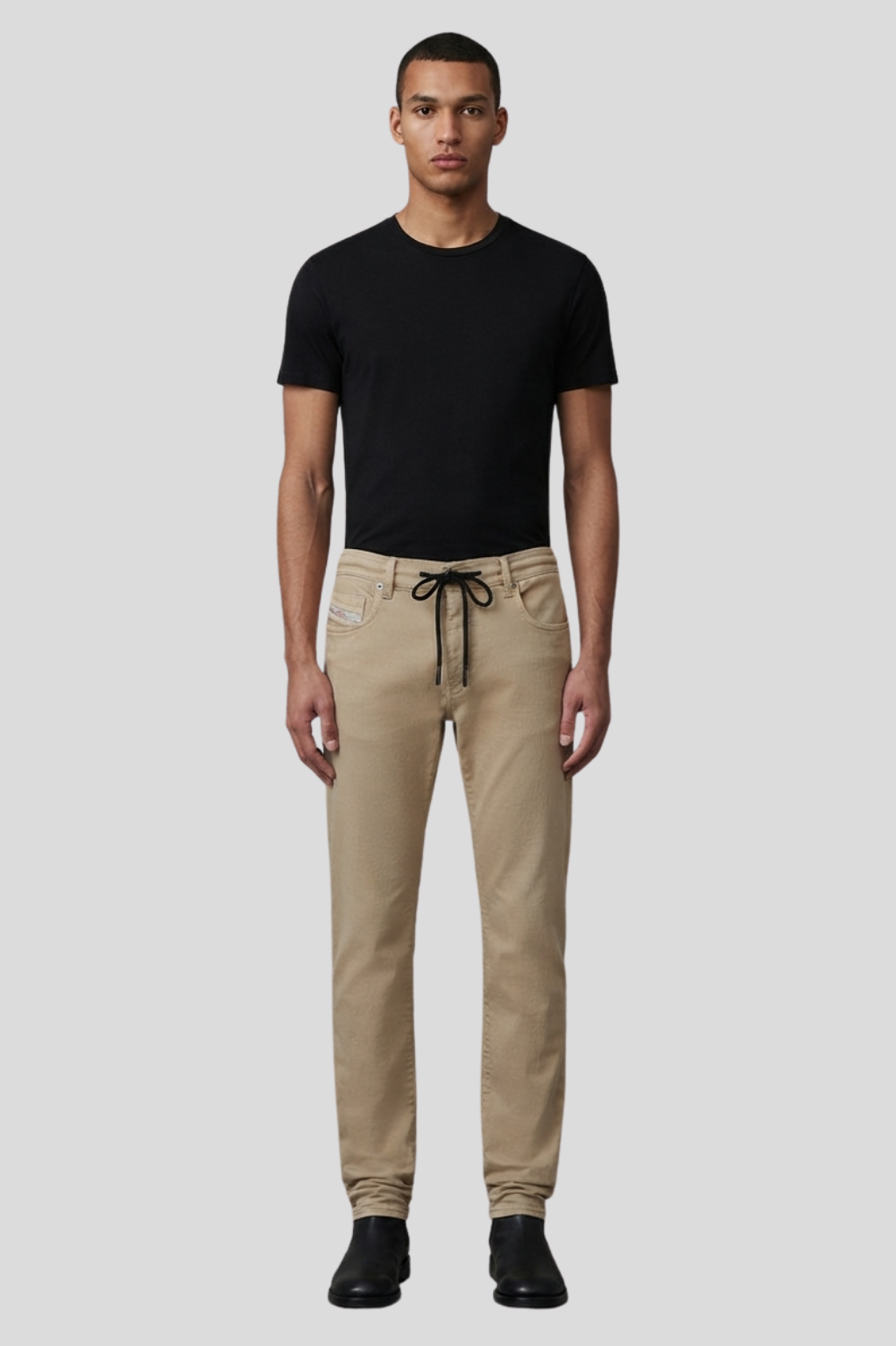 Groves Beige Drawstring-Waist Casual Trousers
