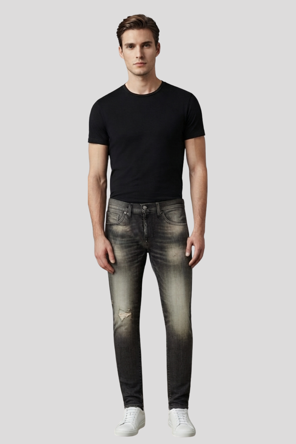 Hibbs Washed Black Tapered Denim