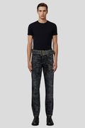 Hugh Vintage Black Acid Wash Straight-Leg Jeans