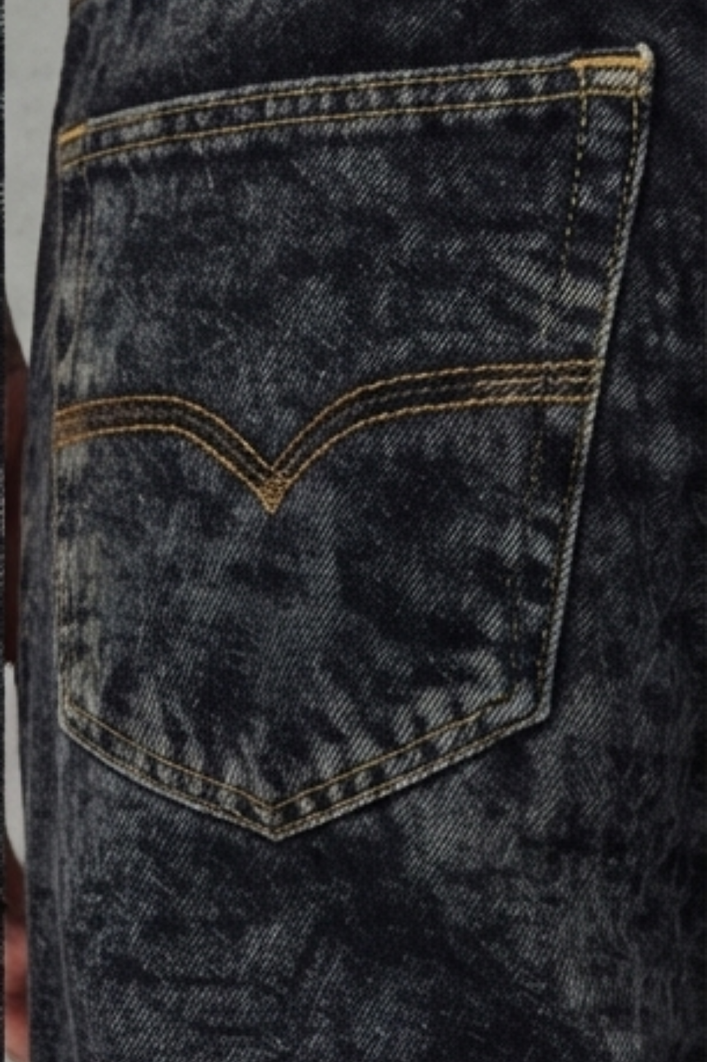 Hugh Vintage Black Acid Wash Straight-Leg Jeans