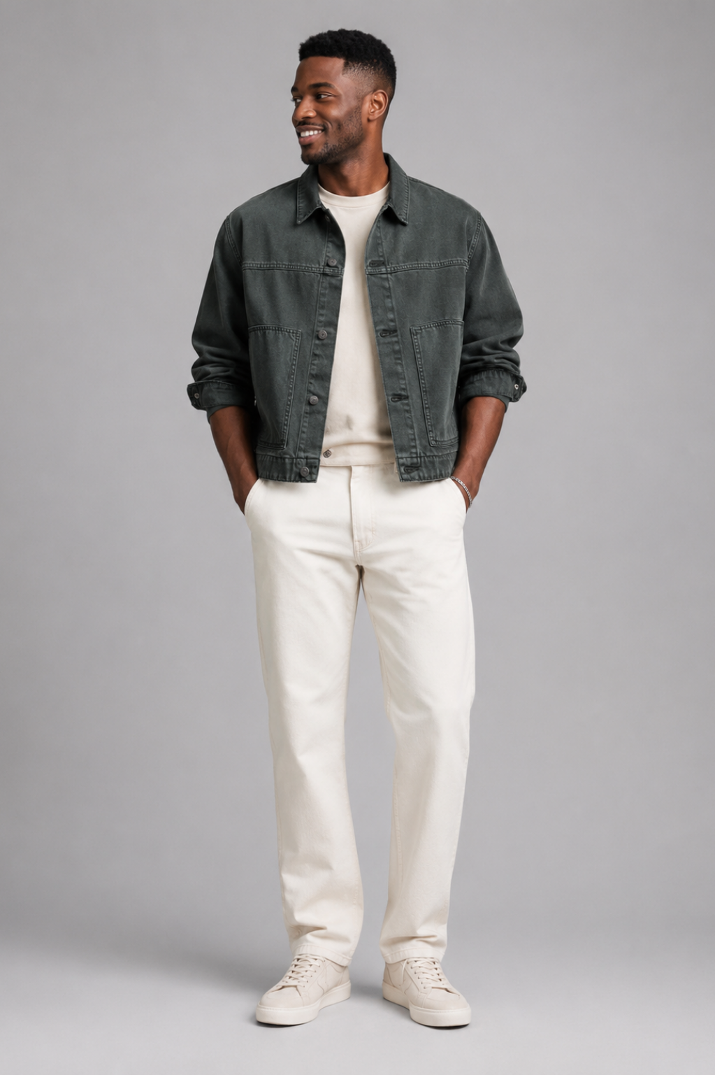 Islington Washed Jacket with Contrast Collar