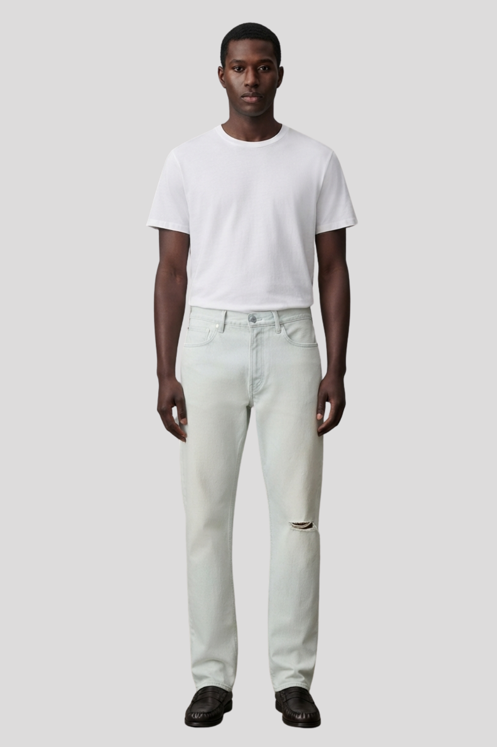 Juno Modern Off-White Straight-Leg Jeans