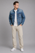 Kingston Distressed Denim Trucker Jacket