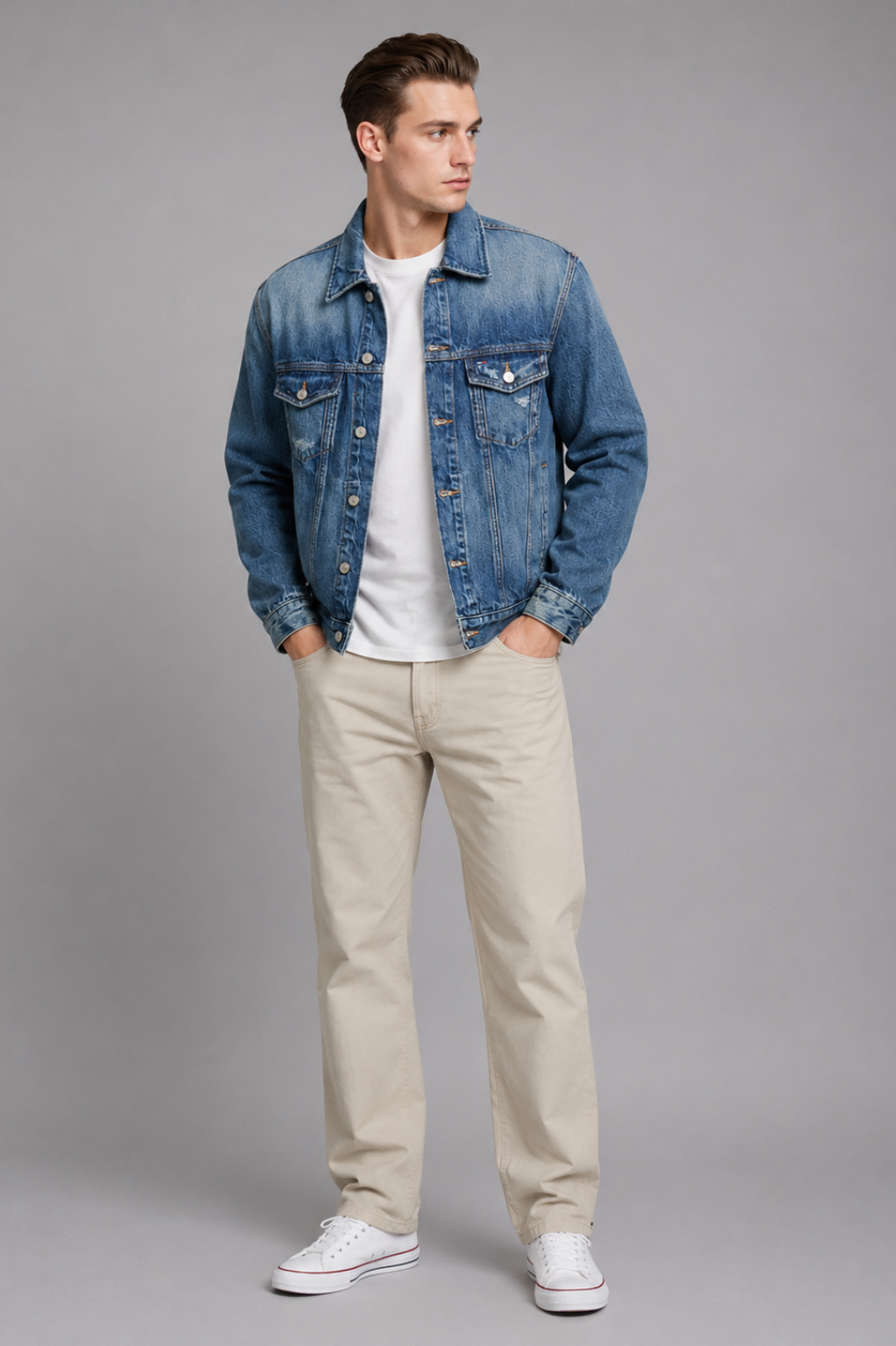 Kingston Distressed Denim Trucker Jacket