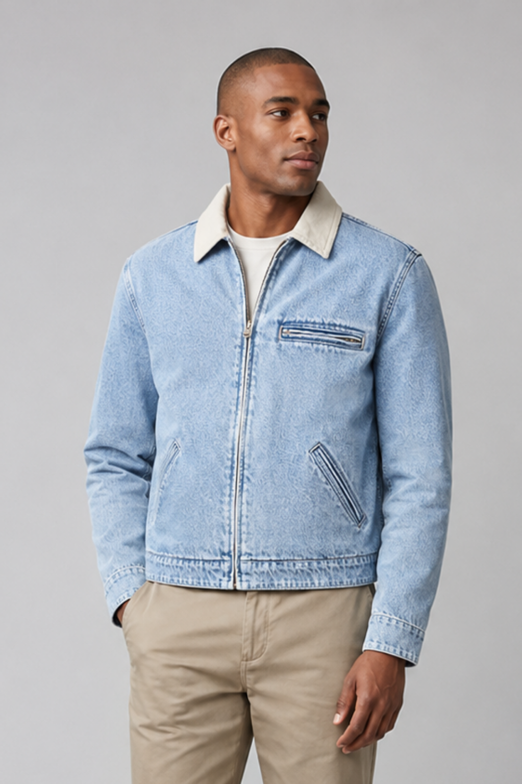 Lambeth Laughlin Zip-Up Denim Jacket