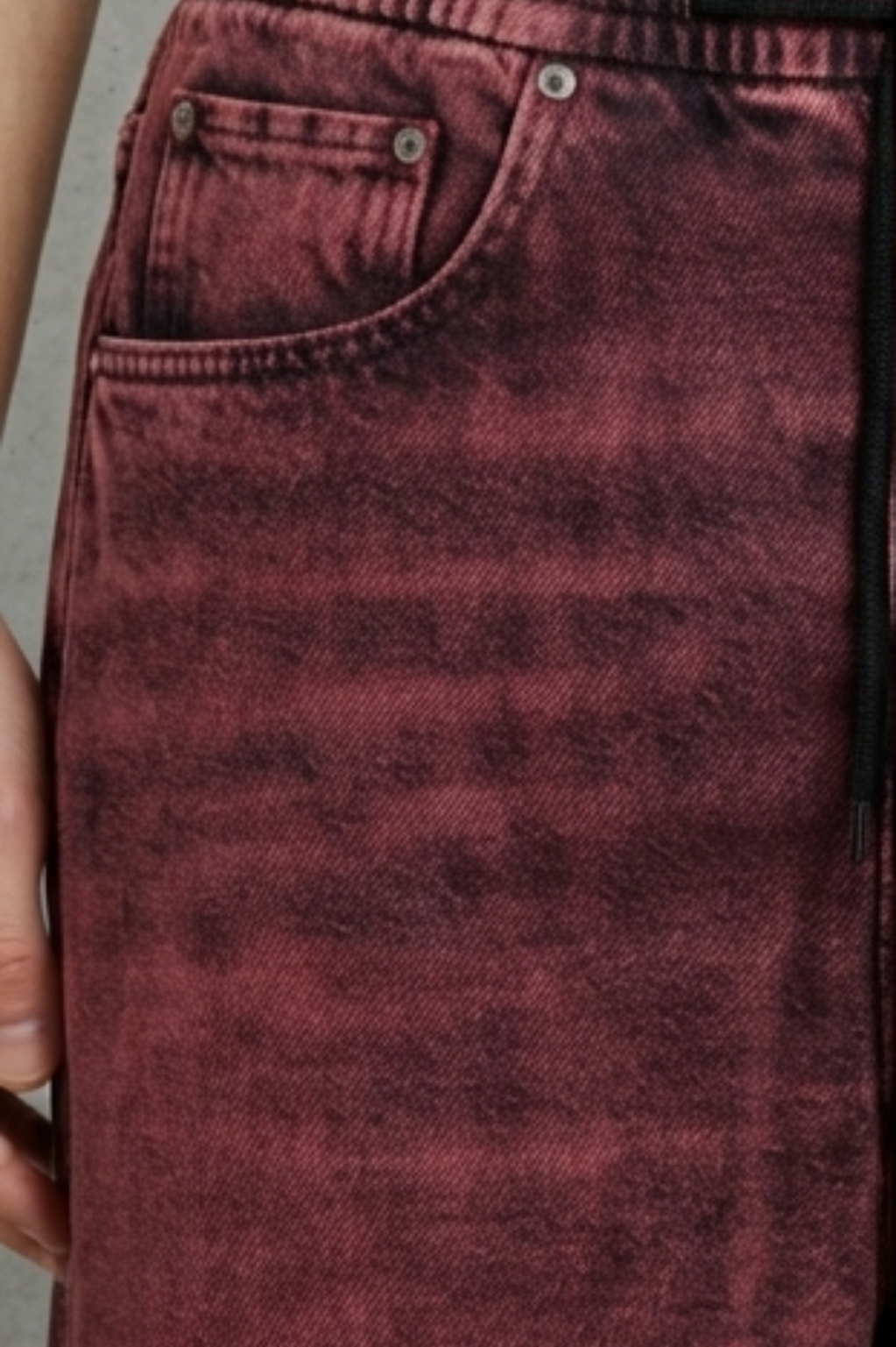 Luke Wine Red Mineral Wash Jogger Pants