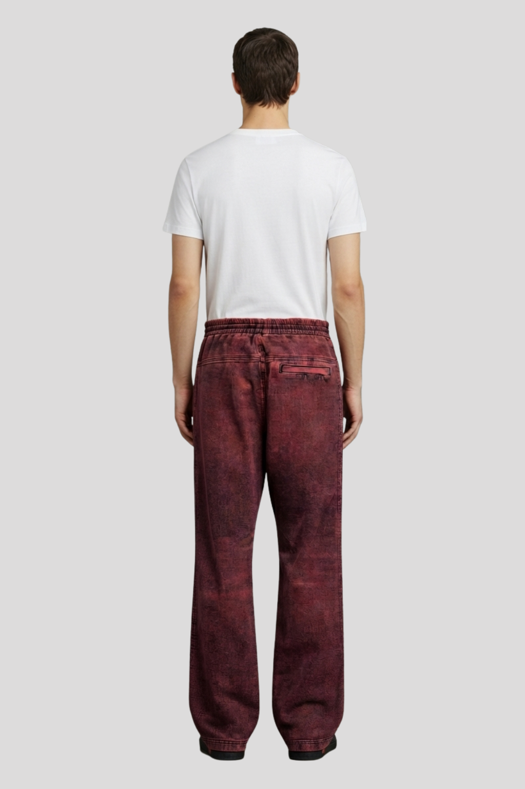 Luke Wine Red Mineral Wash Jogger Pants