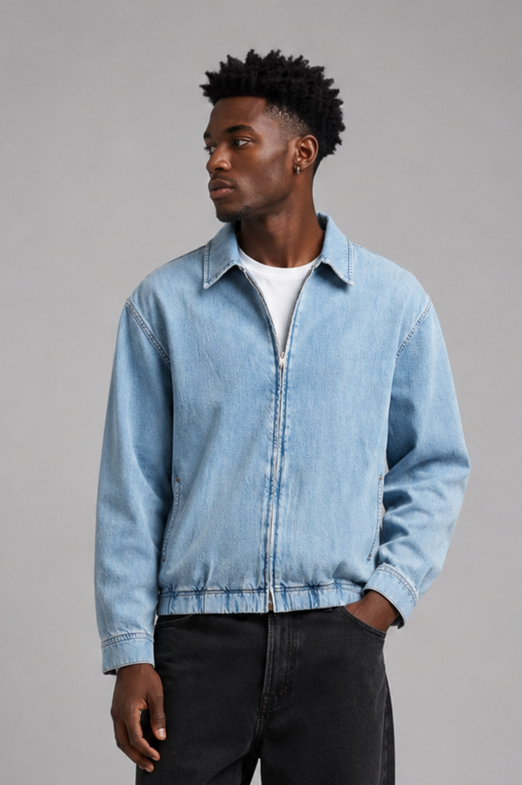 Marylebone Washed  Denim Jacket with Zip