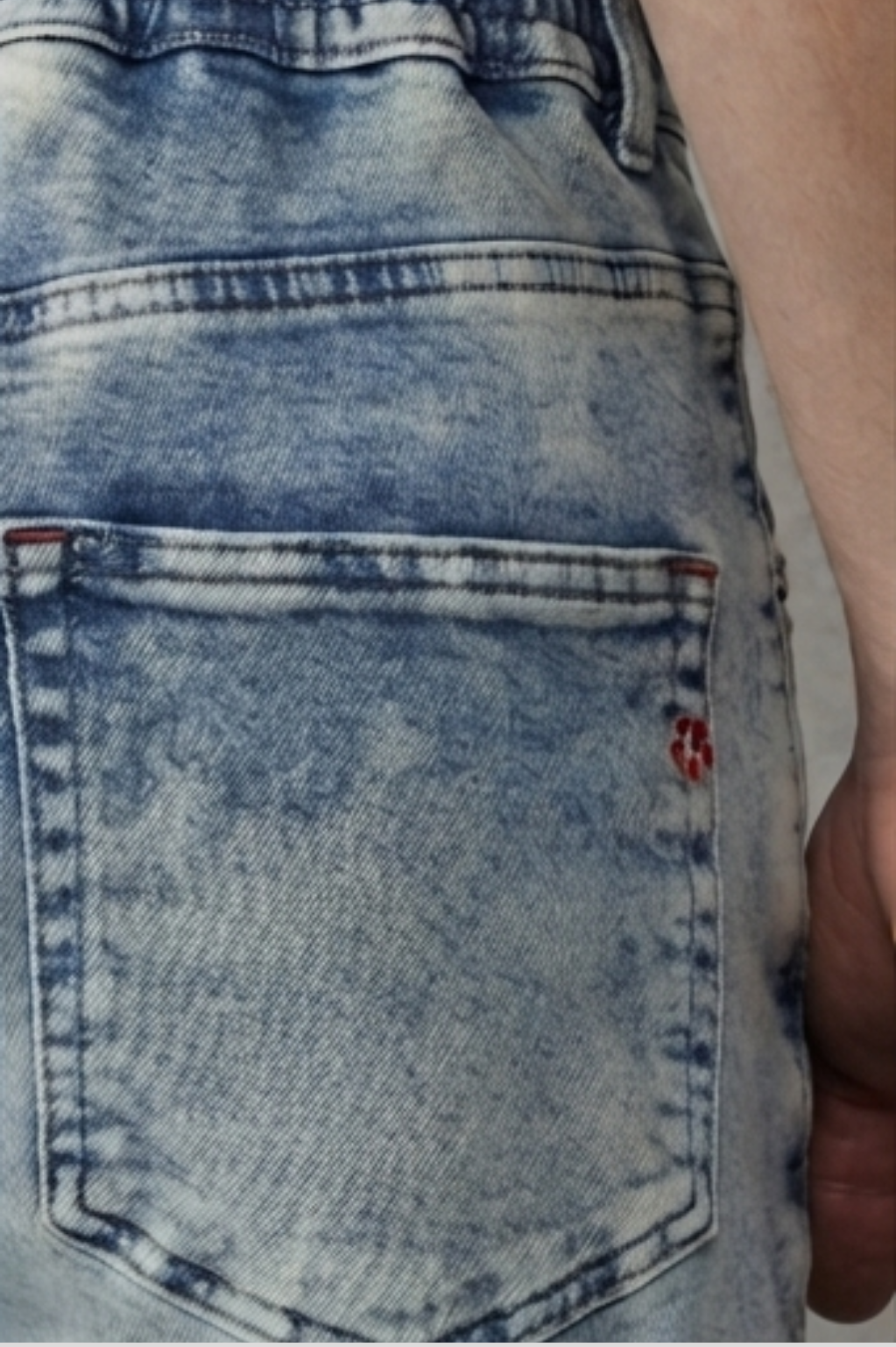 Numan Light Wash Drawstring Denim Jeans