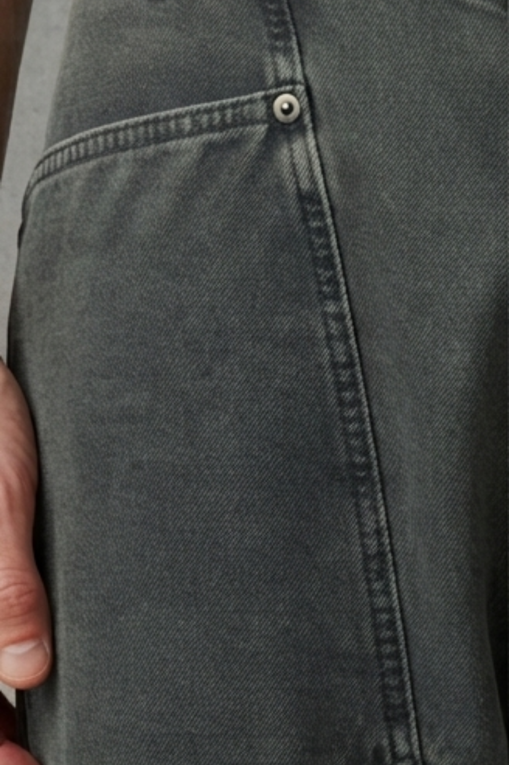 Osman Washed Charcoal Utility Wide-Leg Pants