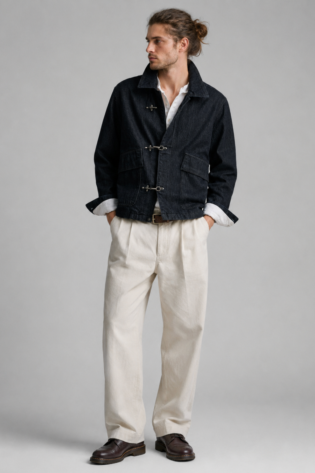 Paddington Denim Jacket with Fireman Clasps