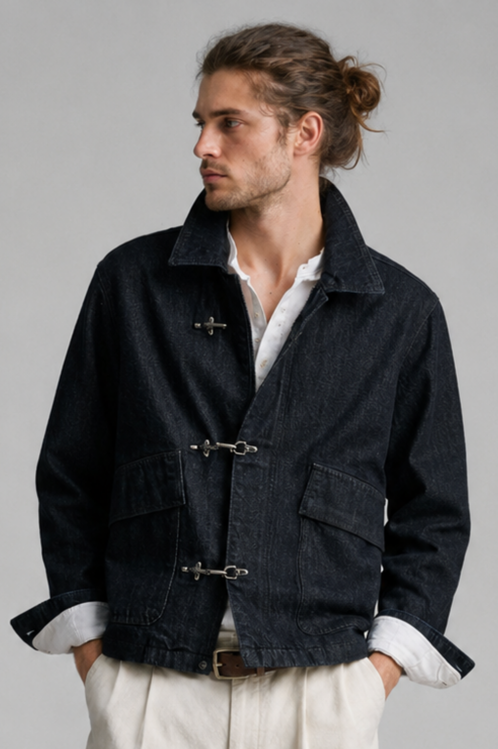 Paddington Denim Jacket with Fireman Clasps