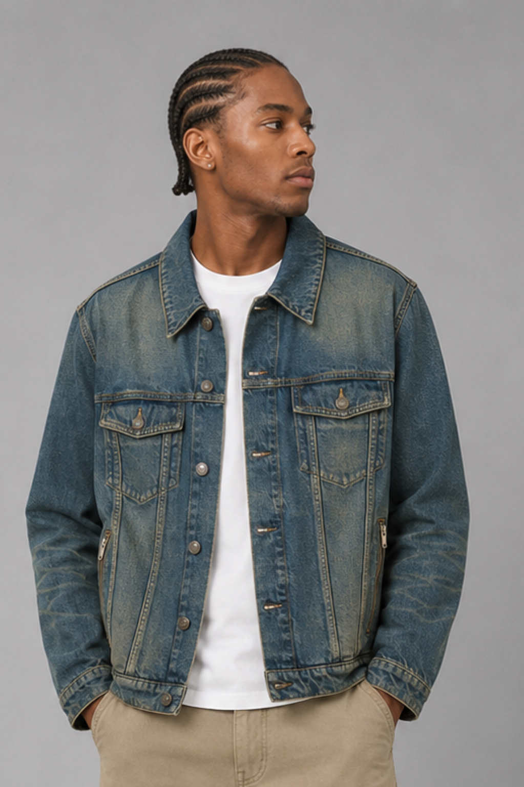 Pimlico Chest-Pocket Faded Denim Jacket