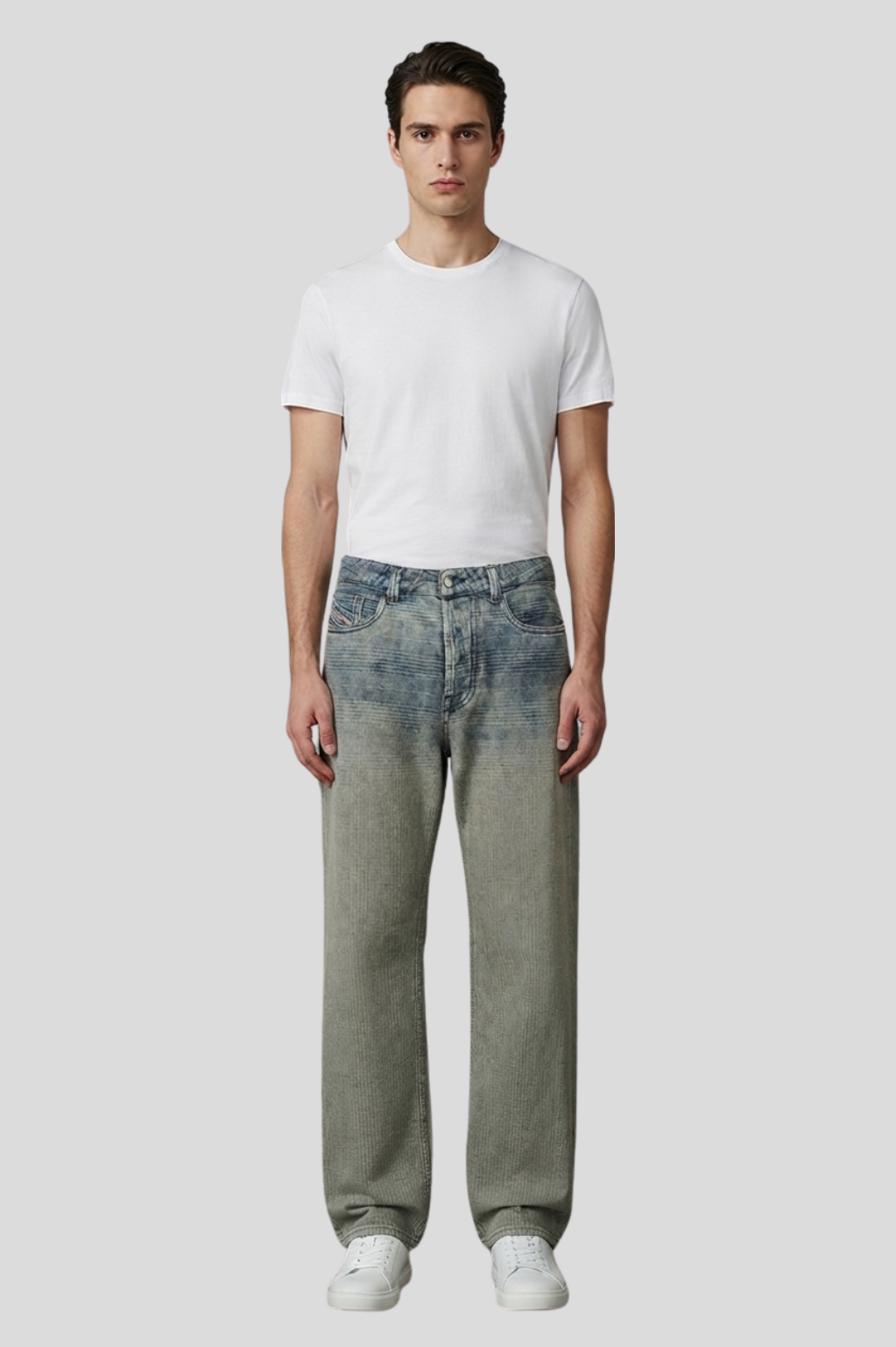 Poliakoff Vintage Sand Fade Wide-Leg Jeans