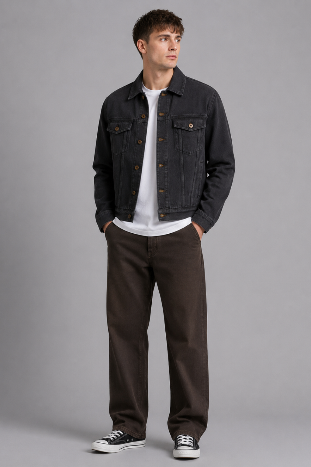 Spitafields Anagram-Embroidery Relaxed-Fit Denim Jacket