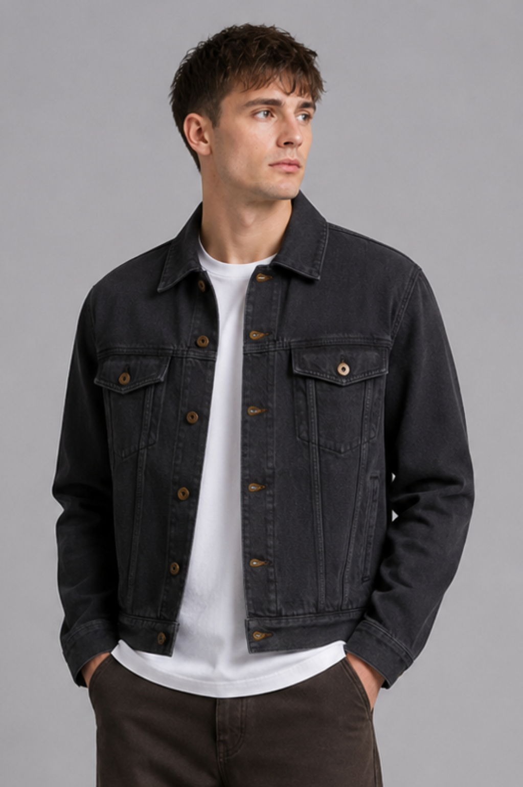 Spitafields Anagram-Embroidery Relaxed-Fit Denim Jacket