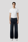 Stoughton Dark Wash Embellished Straight-Wide Jeans
