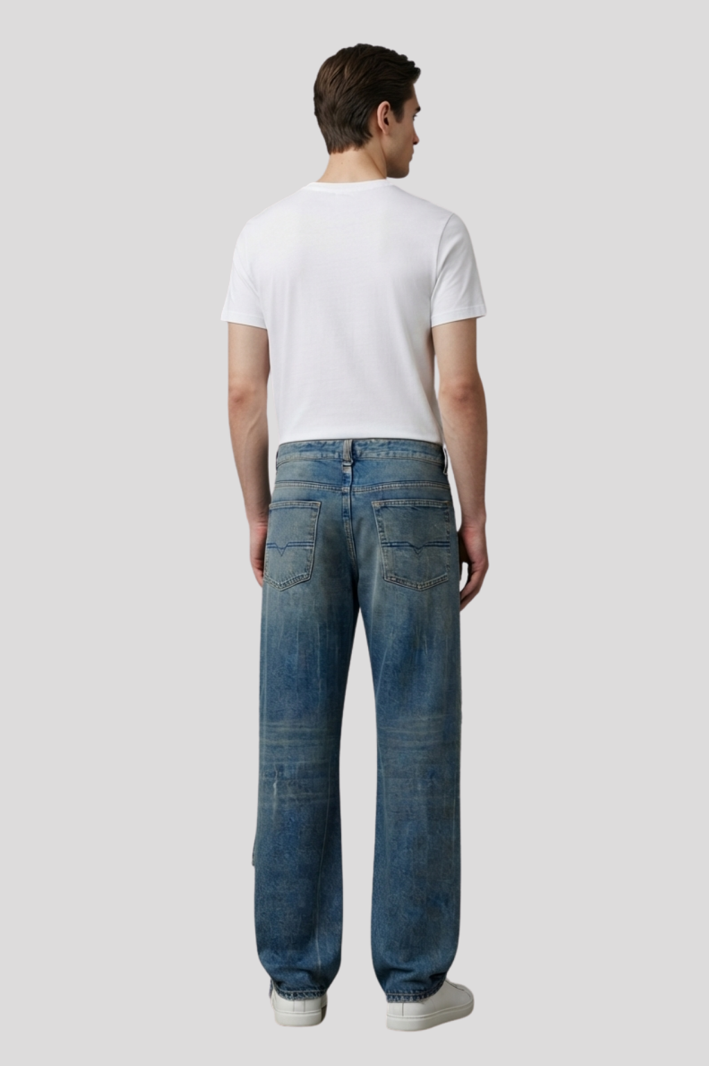 Toby Distressed Patchwork Wide-Leg Jeans