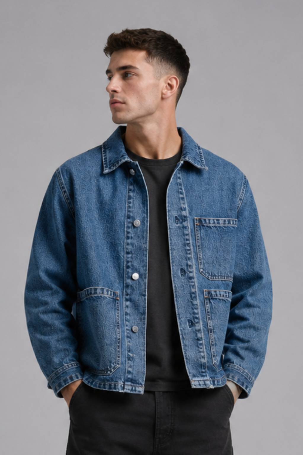 Whitechapel Relaxed Fit Denim Jacket with Pockets