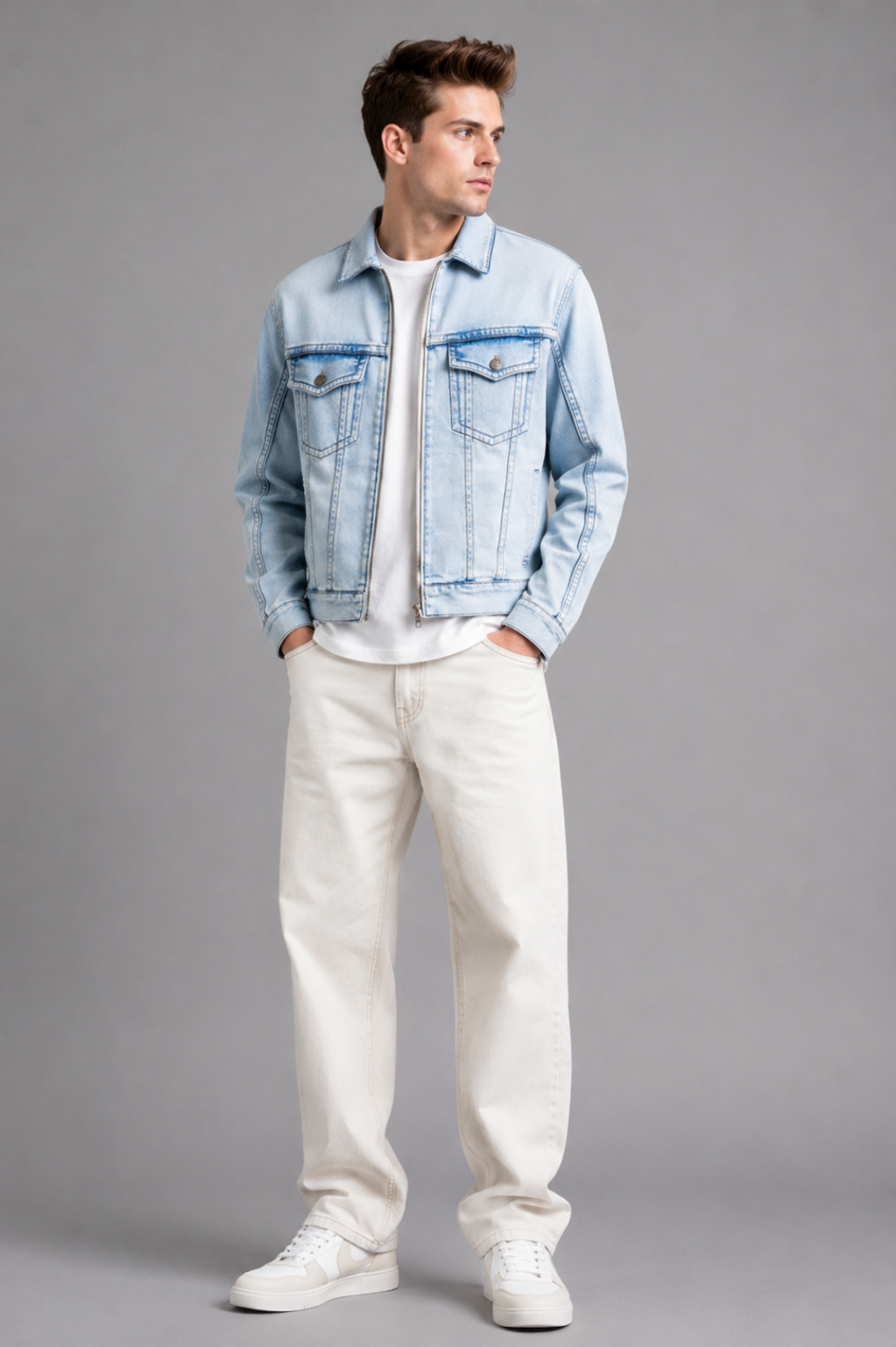 Woolwich Zip-Through Stretch-Denim Jacket